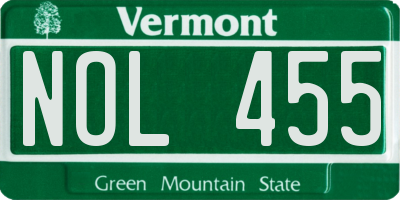 VT license plate NOL455