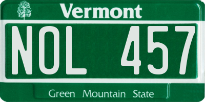VT license plate NOL457