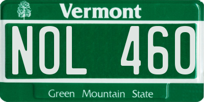 VT license plate NOL460