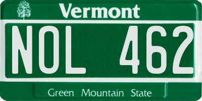 VT license plate NOL462