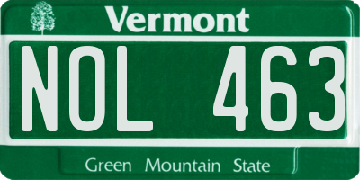 VT license plate NOL463