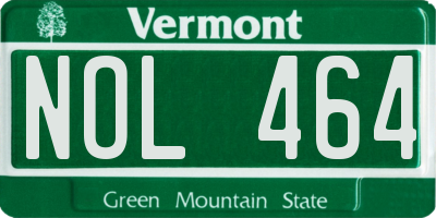 VT license plate NOL464