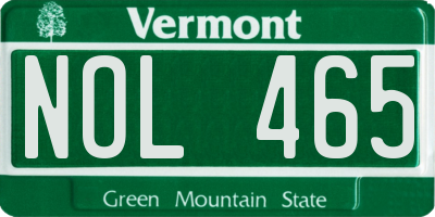 VT license plate NOL465