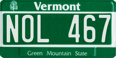 VT license plate NOL467