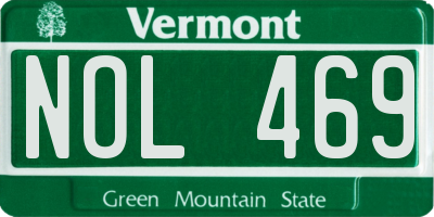 VT license plate NOL469