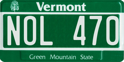 VT license plate NOL470