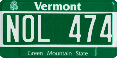 VT license plate NOL474