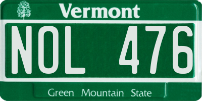 VT license plate NOL476