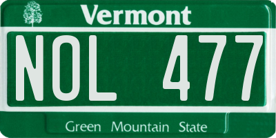 VT license plate NOL477