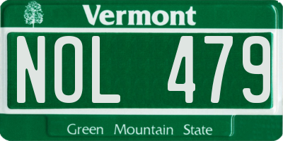 VT license plate NOL479