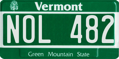 VT license plate NOL482