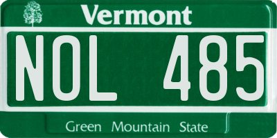 VT license plate NOL485