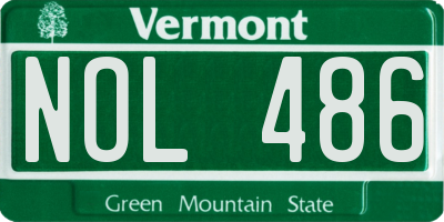 VT license plate NOL486