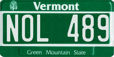 VT license plate NOL489