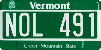 VT license plate NOL491