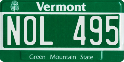 VT license plate NOL495