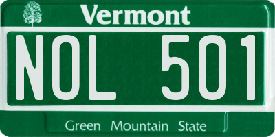 VT license plate NOL501