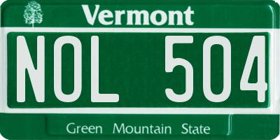 VT license plate NOL504