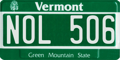 VT license plate NOL506