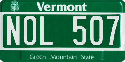 VT license plate NOL507
