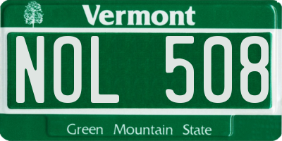 VT license plate NOL508