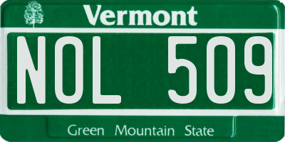 VT license plate NOL509