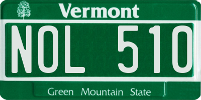 VT license plate NOL510