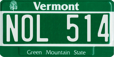VT license plate NOL514
