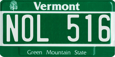 VT license plate NOL516