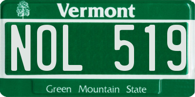 VT license plate NOL519