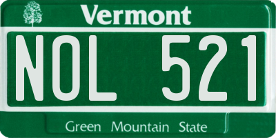VT license plate NOL521