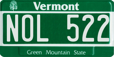 VT license plate NOL522