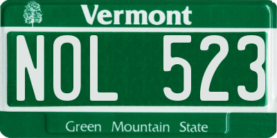 VT license plate NOL523