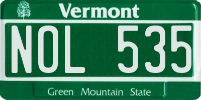 VT license plate NOL535
