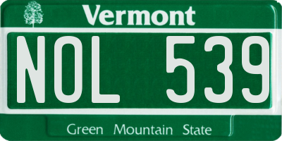 VT license plate NOL539