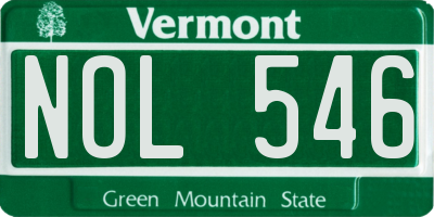VT license plate NOL546