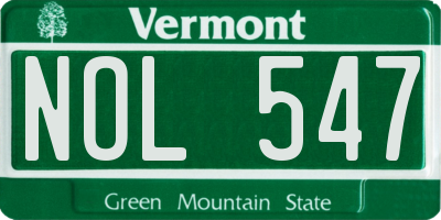 VT license plate NOL547