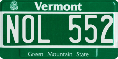 VT license plate NOL552