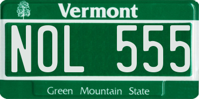 VT license plate NOL555