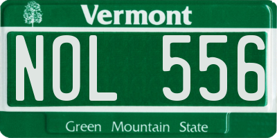 VT license plate NOL556