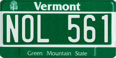 VT license plate NOL561