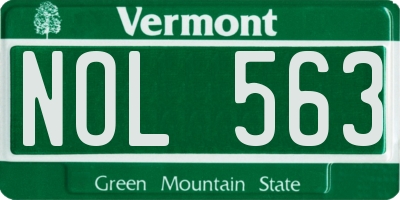 VT license plate NOL563