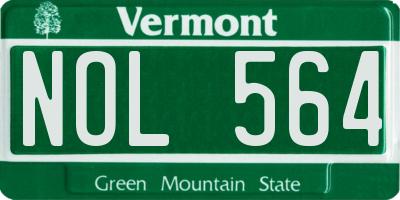 VT license plate NOL564