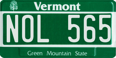 VT license plate NOL565
