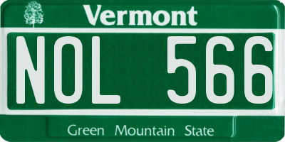 VT license plate NOL566