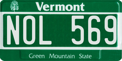 VT license plate NOL569