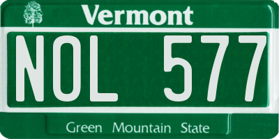 VT license plate NOL577