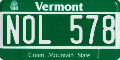 VT license plate NOL578