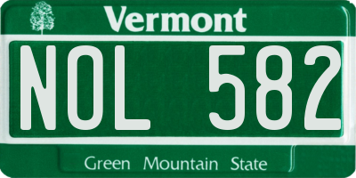 VT license plate NOL582