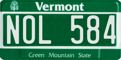 VT license plate NOL584